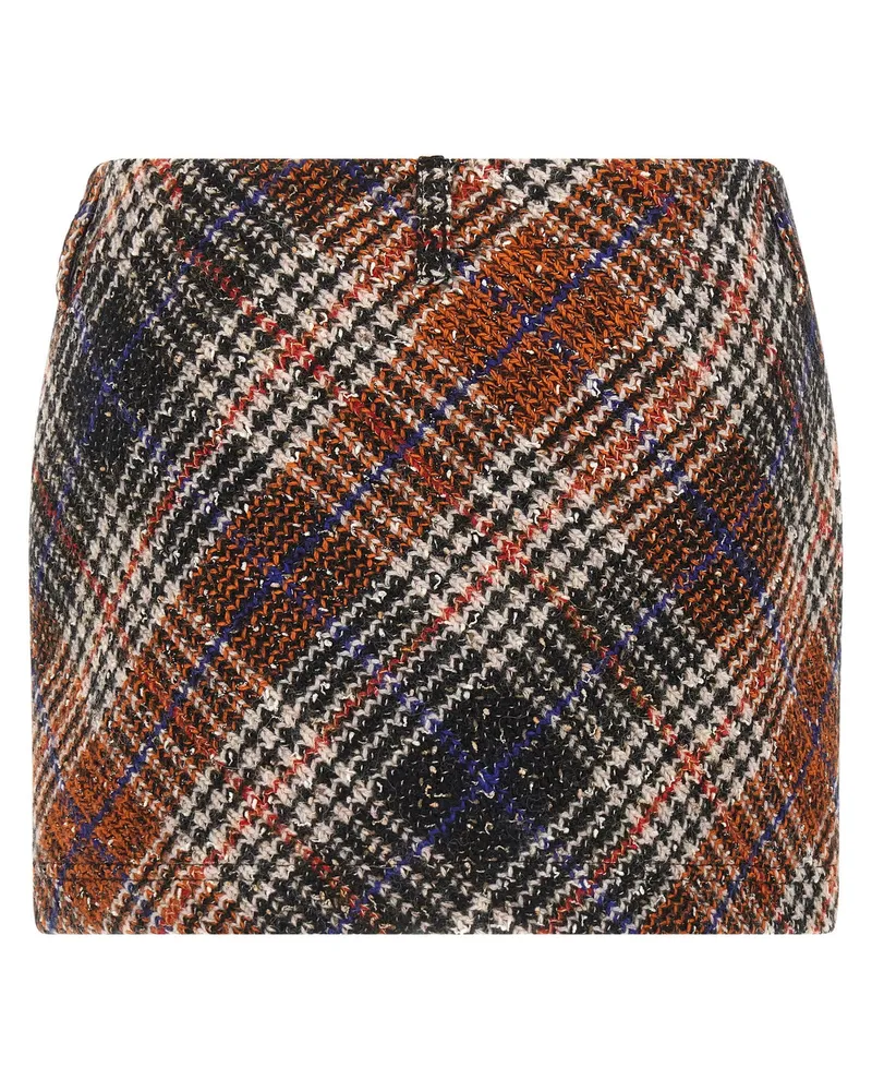 Missoni Houndstooth Wool Blend Mini Skirt — Orange Orange