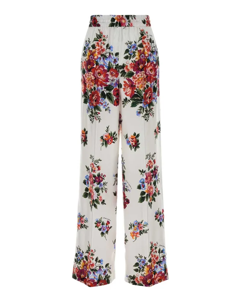 Dolce & Gabbana Mazzfiorifbianco Trousers White