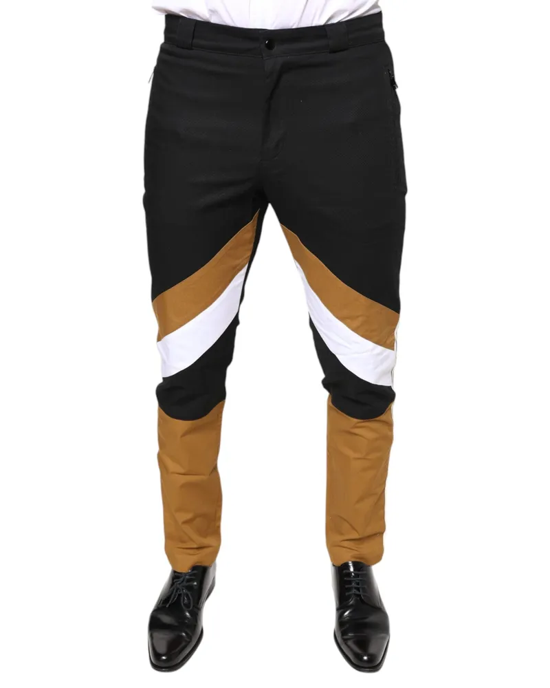 Dolce & Gabbana Men's Multicolor Stripe Skinny Cotton Pants Elastane Nylon Multicolor