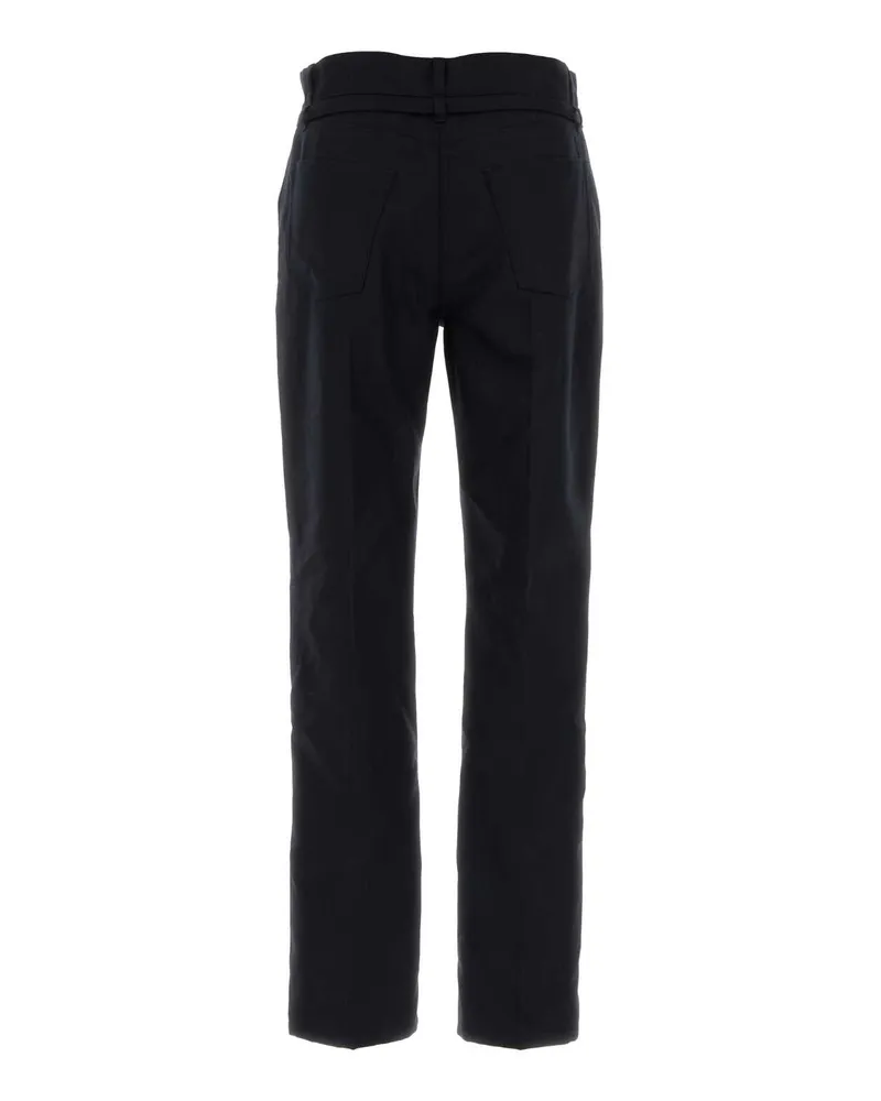 Dries van Noten Side-Stripe Wool Trousers — Navy Navy