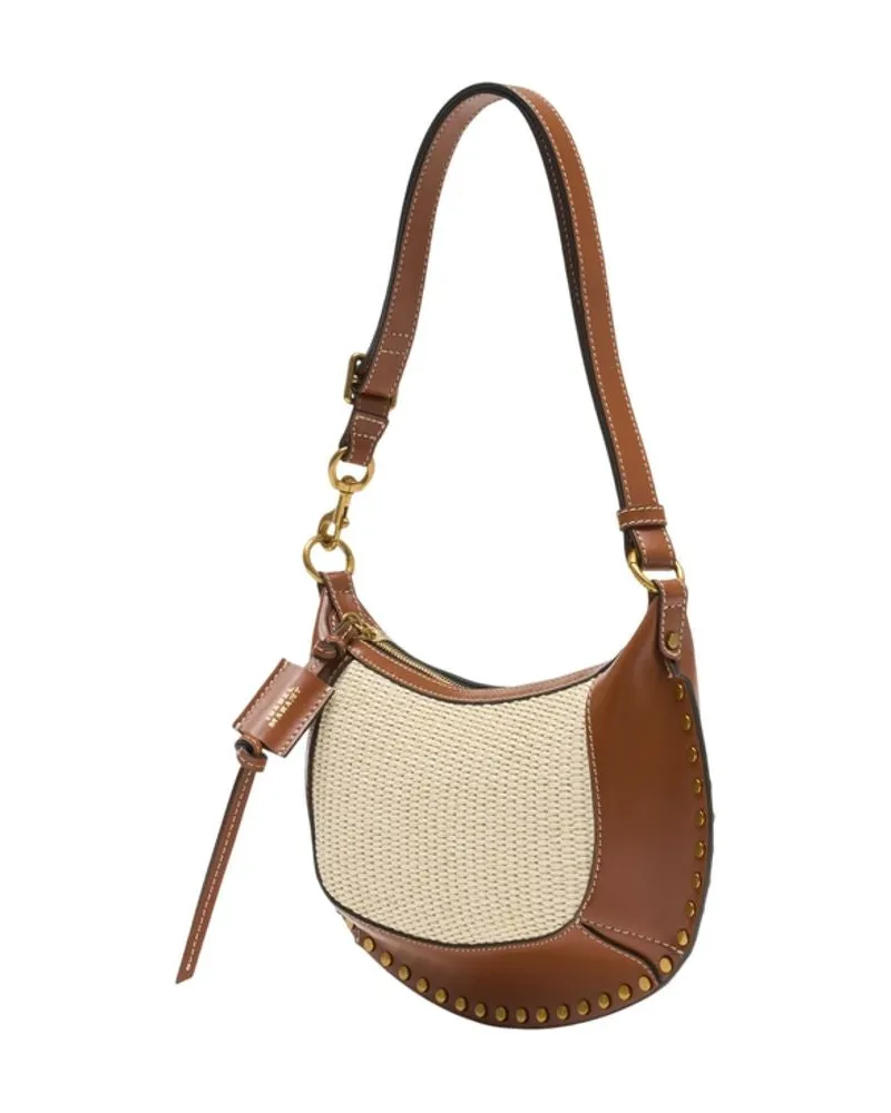 Isabel Marant Women's Oskan Moon Shoulder Bag -  Leather Beige Calfskin Shoulder-Hobo-Bags Beige