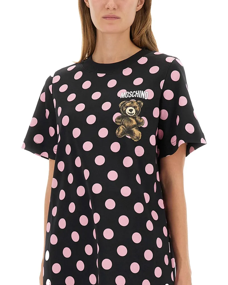 Moschino Teddy Polka Dots Dress — Black Black
