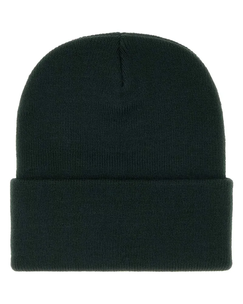 Carhartt WIP Men's Bottle Green Knit Short Watch Hat Grey Exterior: Acrylic Cappelli Green