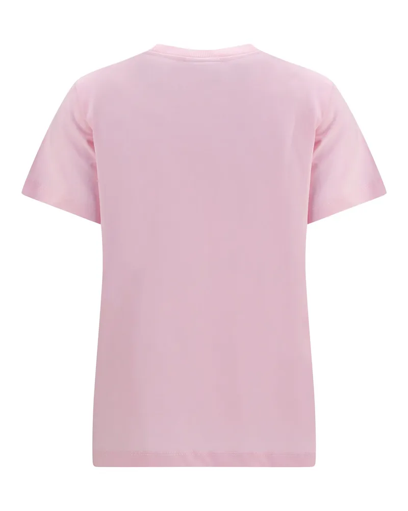 Ganni Teddy Forest Graphic Cotton T-Shirt — Pink Pink