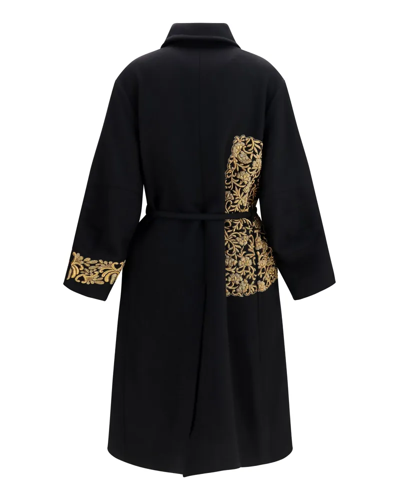 Dries van Noten Embroidered Alpaca and Wool Coat — Black Black
