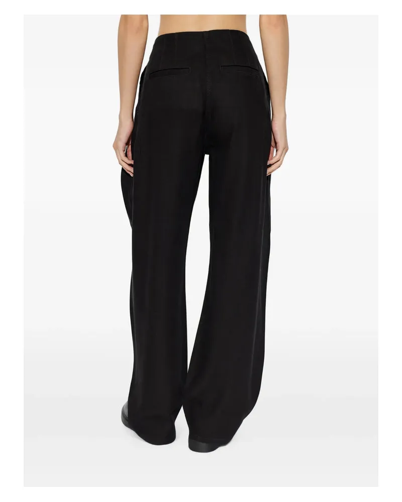 IRO Wide-Leg Pleated Tencel Trousers — Black Black