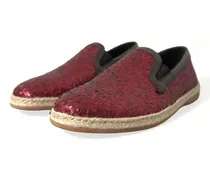 Men's Sequined Loafer Red Leather