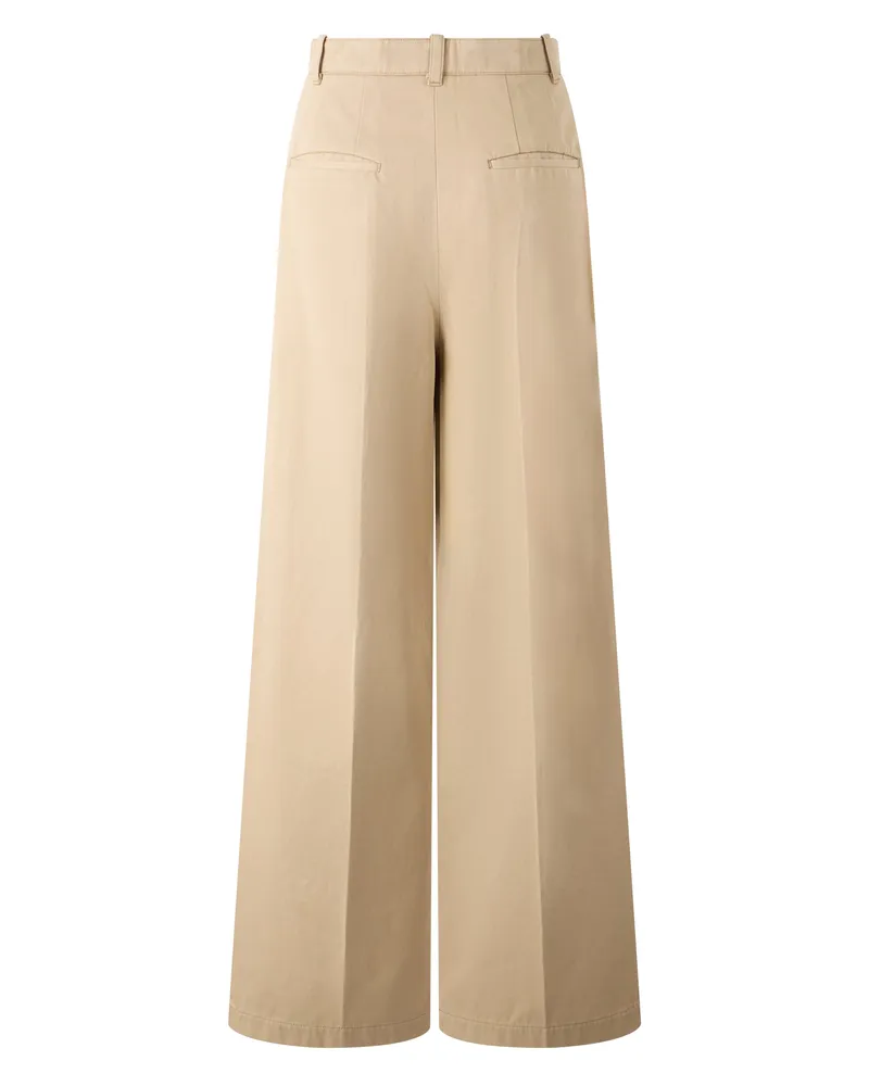 A.P.C. Women's Cotton Trousers Beige Organic Wide-Leg Beige