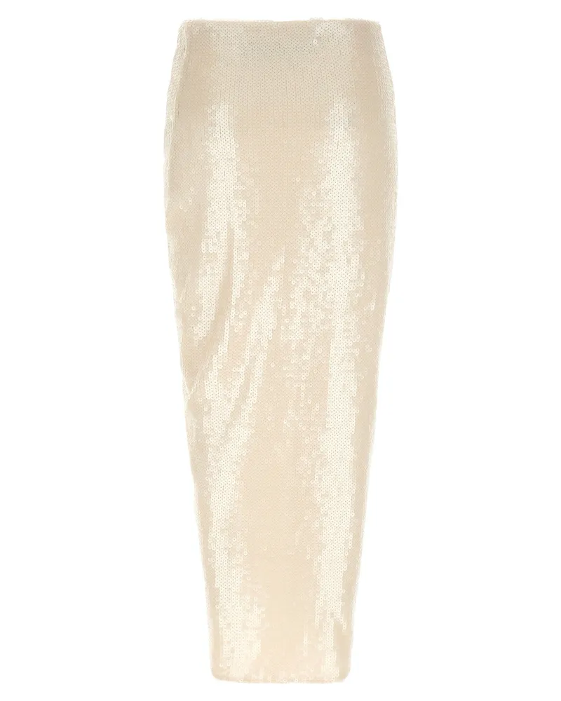 ROTATE Birger Christensen Sequin-Embroidered Skirt — Ivory Ivory