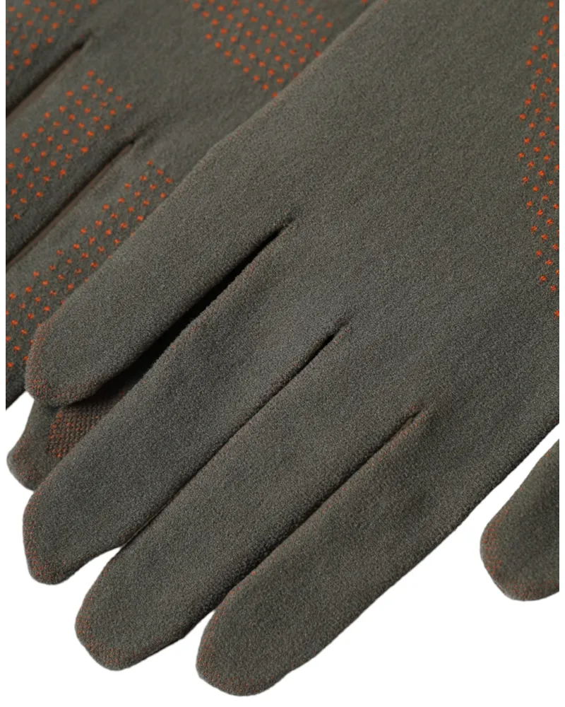 Dolce & Gabbana Women Brown Cotton Stretch Wrist Length Gloves Elastane Brown