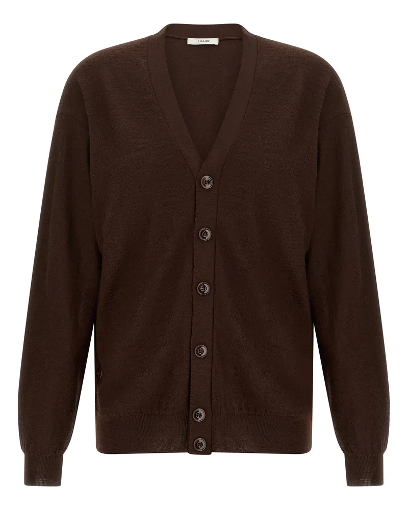 Christophe Lemaire Women's Bordeaux Wool Cardigan Clothing Brown