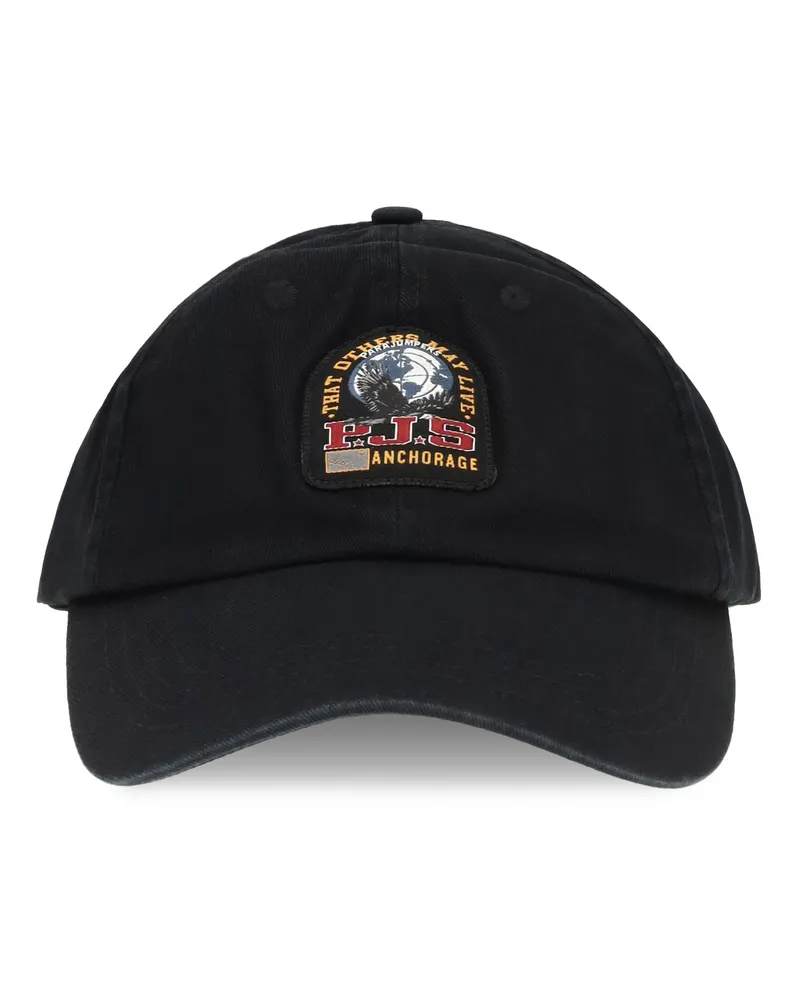 Parajumpers Men's Baseball Cap Leod With Logo Black Cotton Hats E Hairbands Black