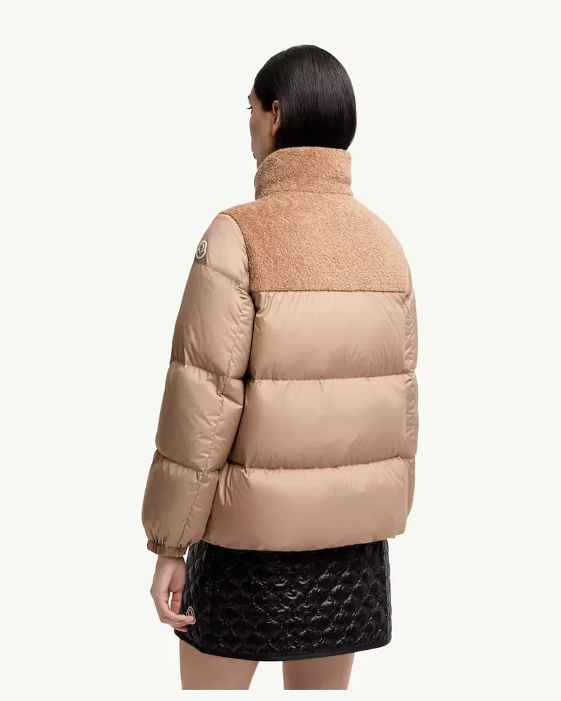 Moncler Quilted Down Down Jacket — Beige Beige