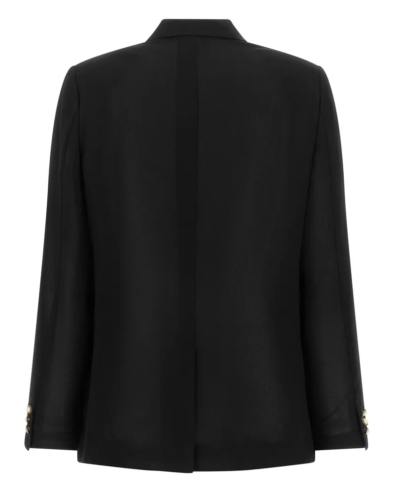 Comme des Garçons Pearl-Button Polyester Blazer — Black Black