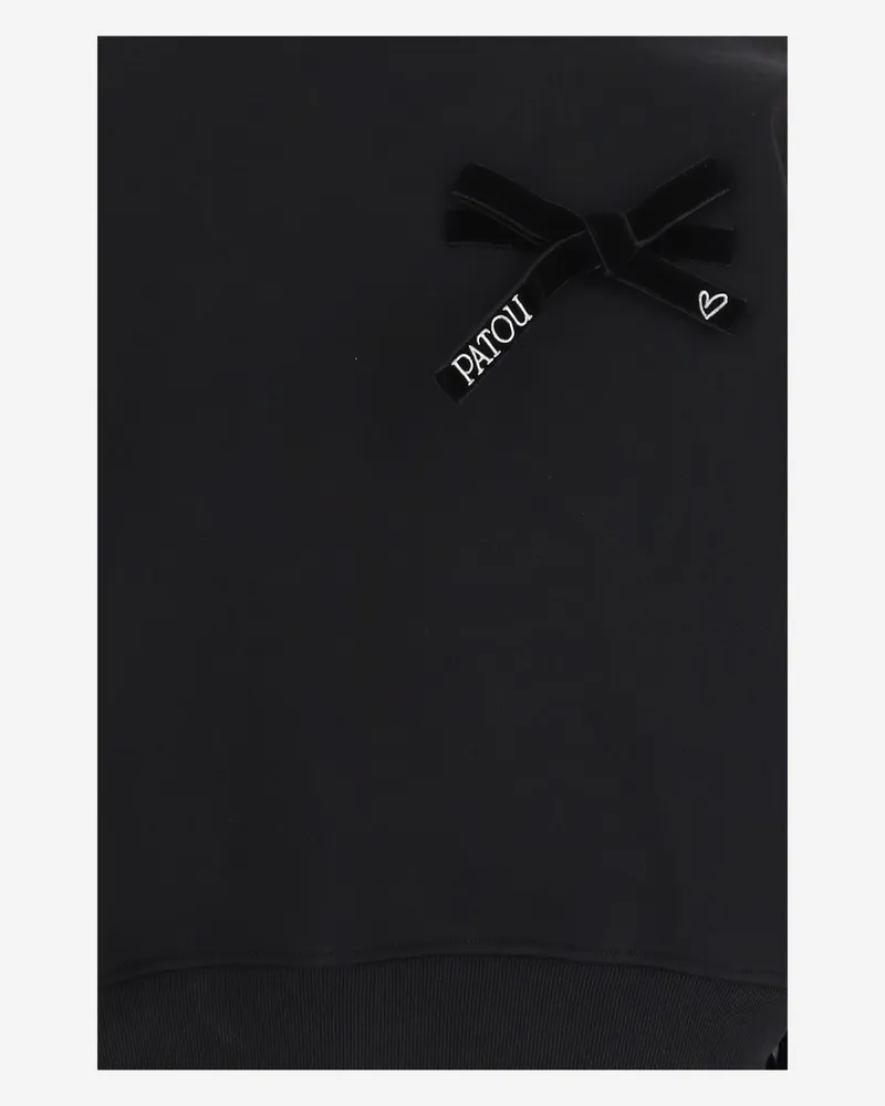 Patou Women's Black Cotton Sweatshirt Top Black