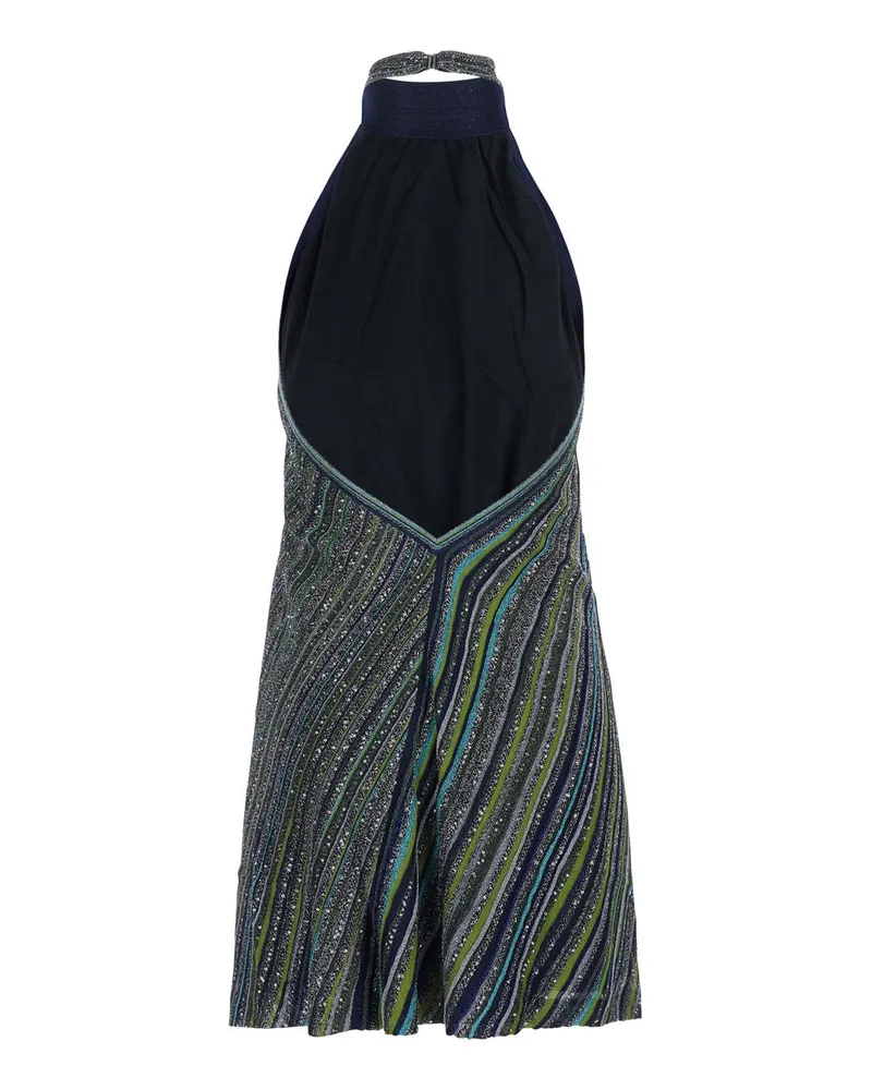 Missoni Women's Sleeveless Sequin Viscose Dress With Cut-Out Blue Blue