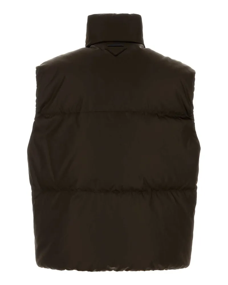 Prada Re-Nylon Down Vest — Brown Brown