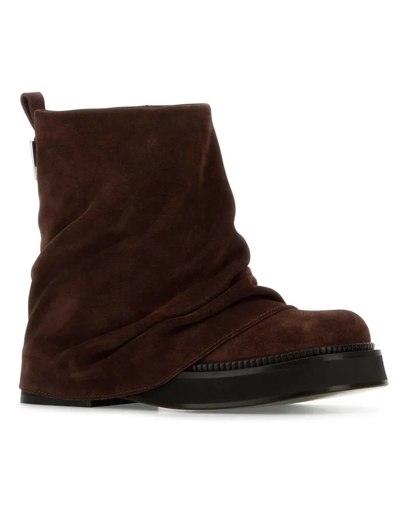 ATTICO Women's Brown Suede Mini Robin Ankle Boots Main Leather: Leather Stivali Brown