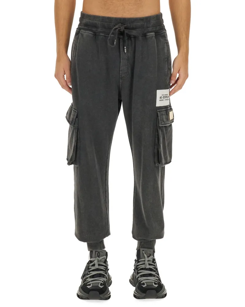 Dolce & Gabbana Logo Cotton Joggers — Gray Gray