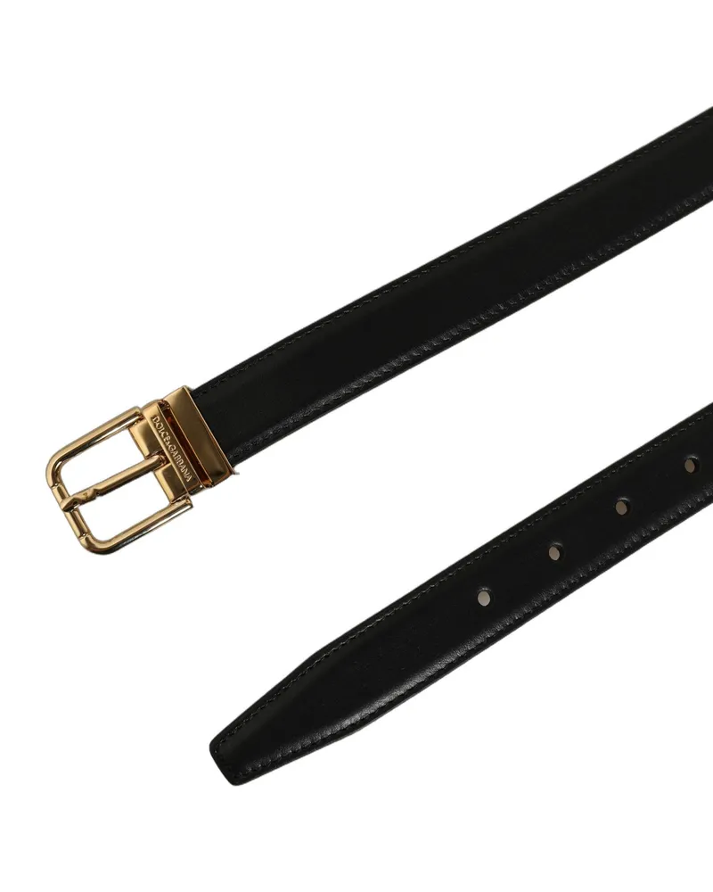 Dolce & Gabbana Leather Belt — Black Black