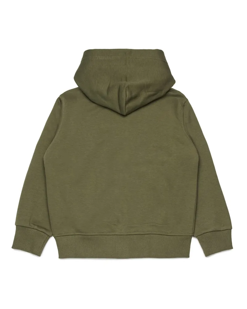 Diesel Logo-Embroidered Cotton Sweatshirt — Green Green