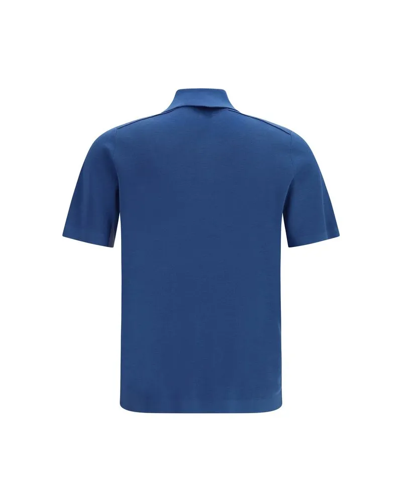 Burberry Men's Blue Wool Oves Aries Polo Shirt Blue