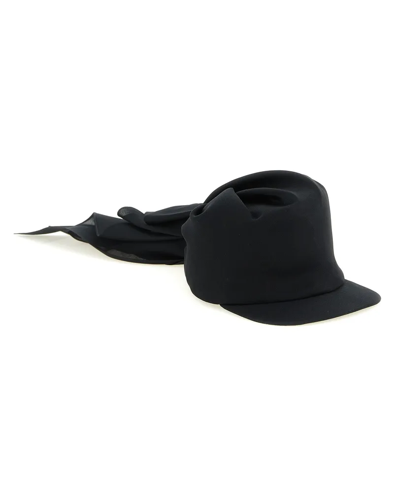 Balenciaga Women Black Silk Cap (baseball Hat Black