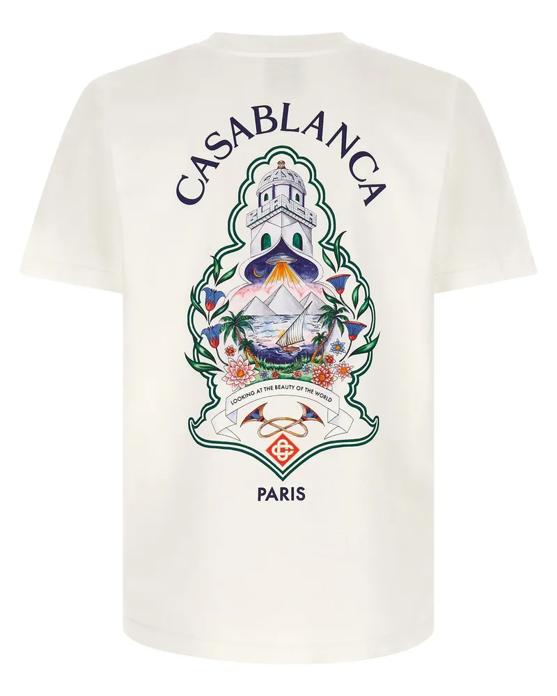 Casablanca Paris Hotel Emblem Graphic T-shirt — Cream Cream