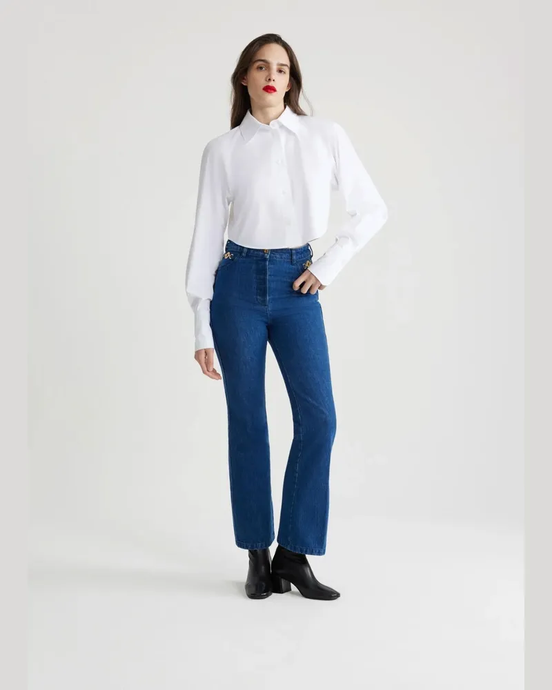 Patou Flared Stonewash Denim Jeans — Blue Blue