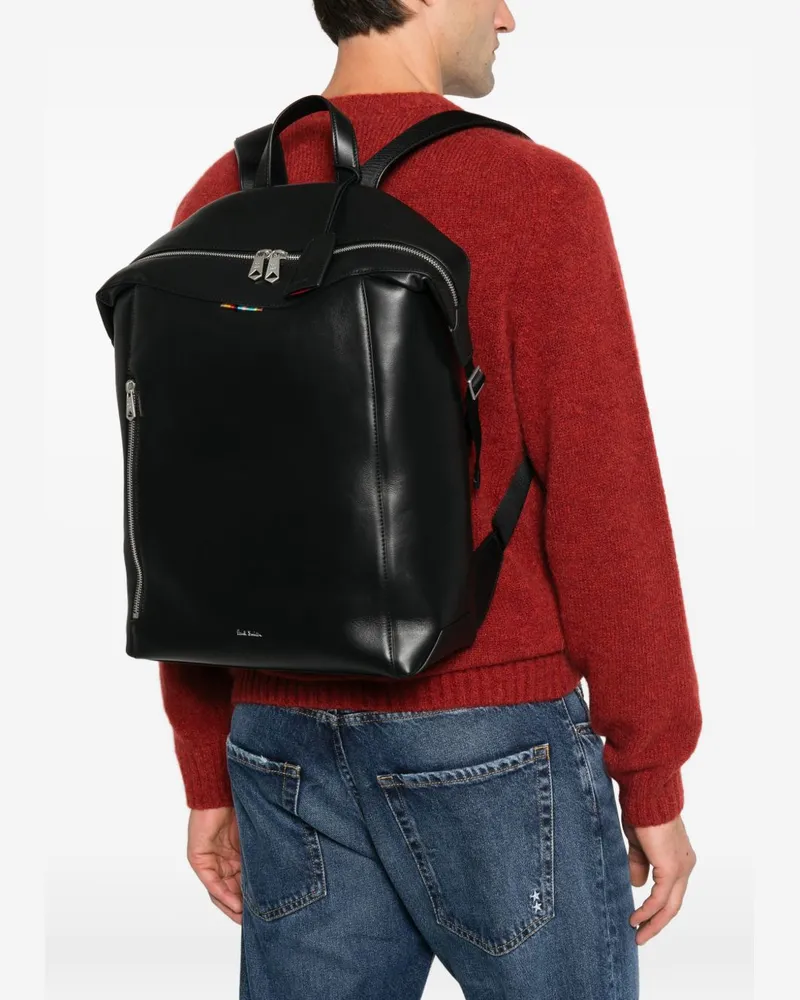 Paul Smith Leather Backpack — Black Black