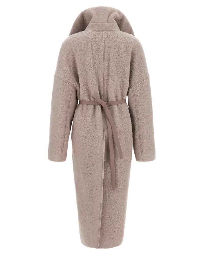 Rick Owens Women's Multicolor Marabou Coat Clothing Beige
