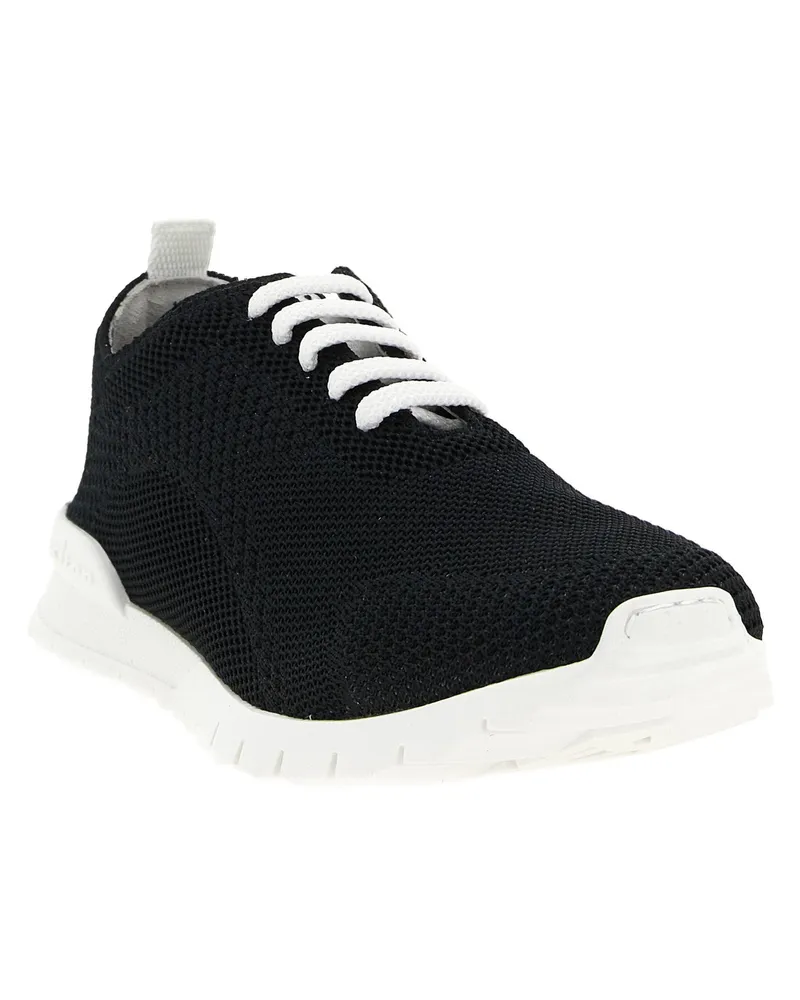Kiton Textured Knit Sneaker — Black Black