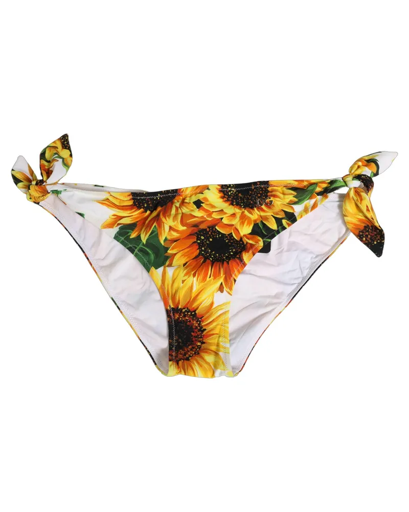 Dolce & Gabbana Women's Yellow Nylon Sunflower Bikini Bottom Swimwear Elastane Clothing Yellow