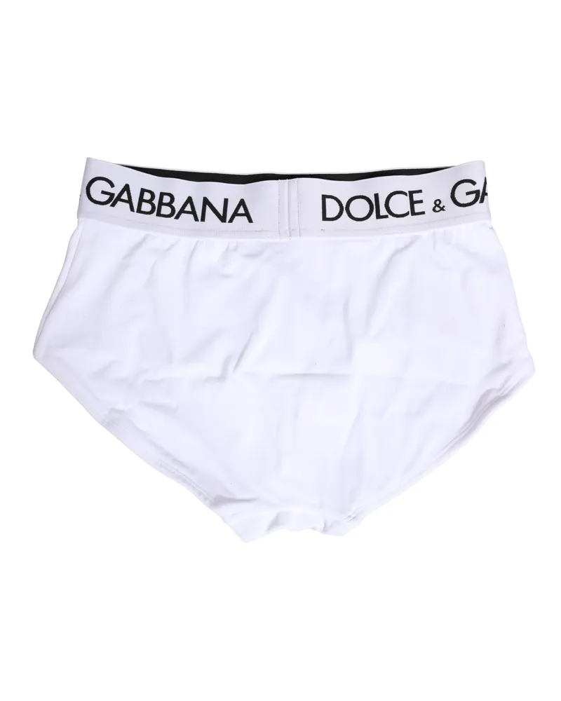 Dolce & Gabbana Logo-Waistband Nylon Briefs — White White