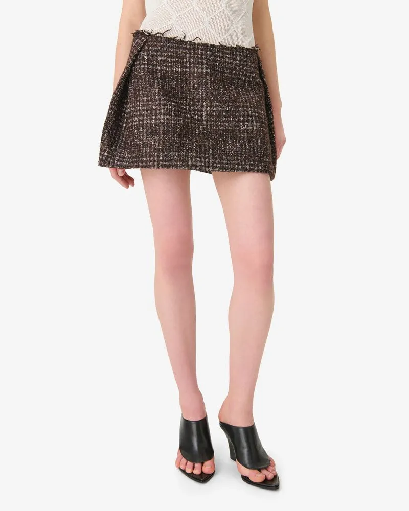 IRO Textured Tweed Skirt — Brown Brown
