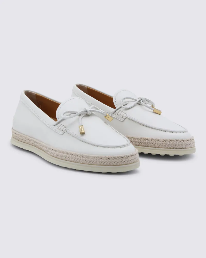TOD'S Women's Leather Espadrille White Tex White