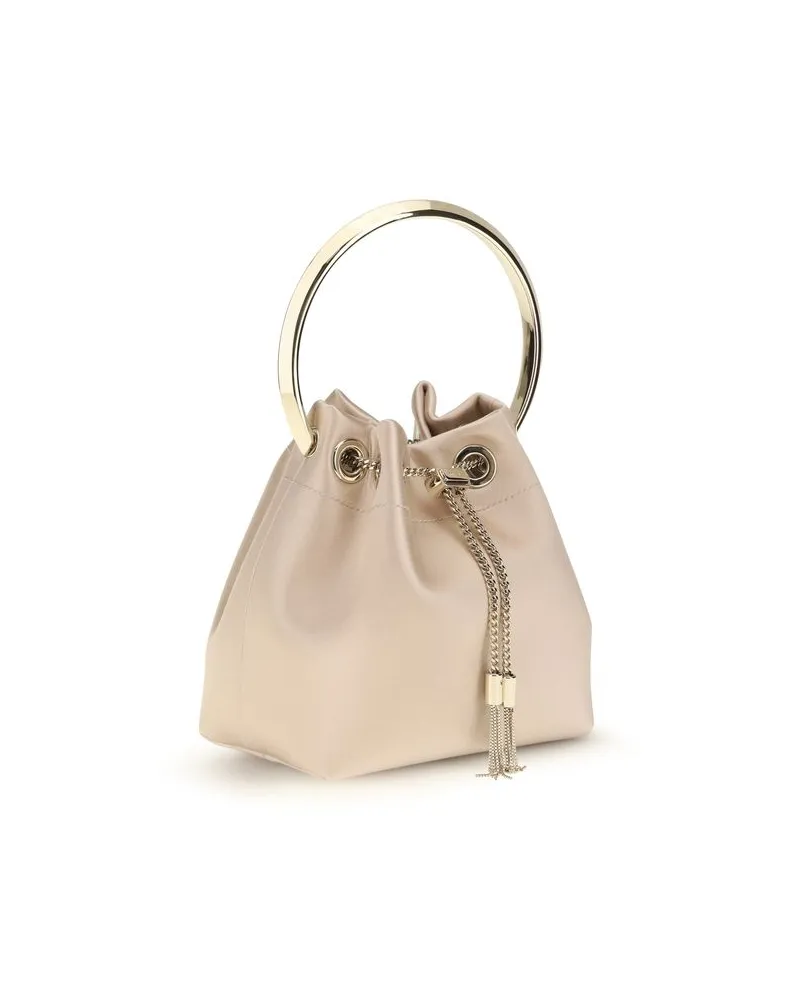 Jimmy Choo Women's Bon Top Handle Bag Beige Silk Beige