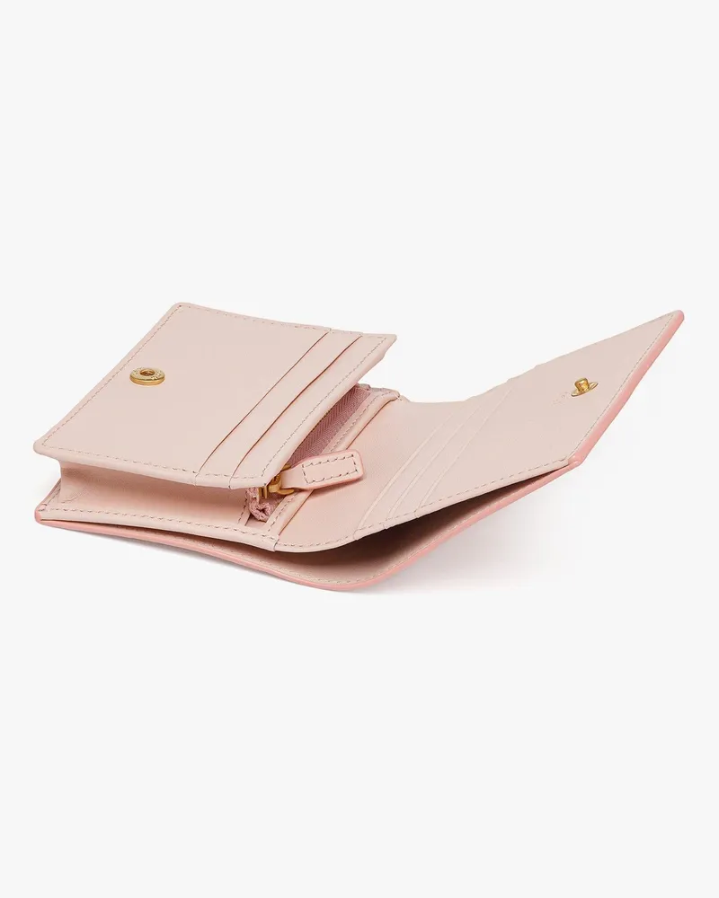 MCM Embossed Logo Leather Wallet — Pink Pink