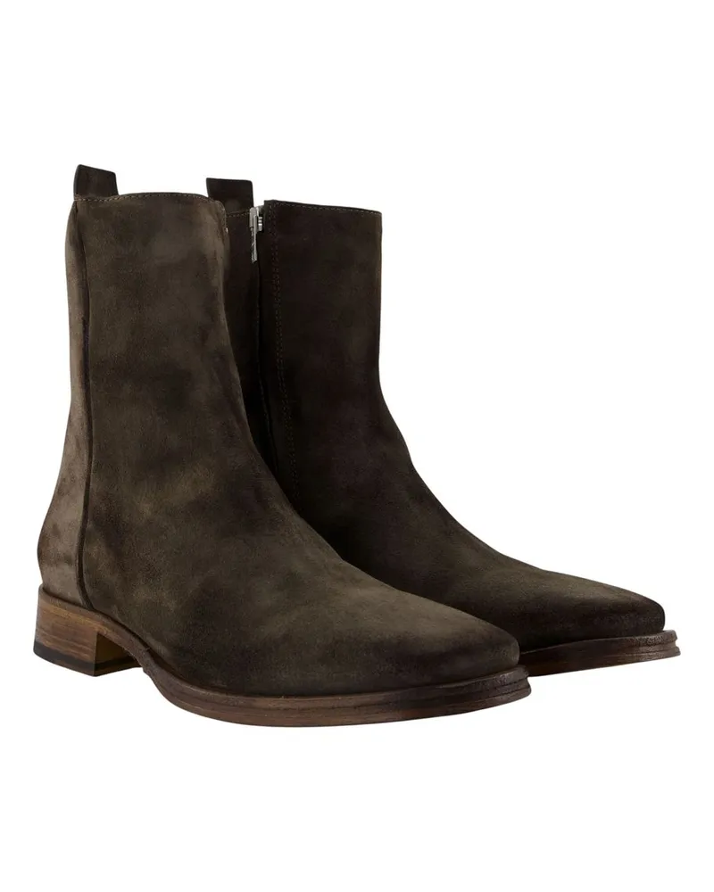 Acne Studios Calfskin Leather Ankle Boots — Brown Brown