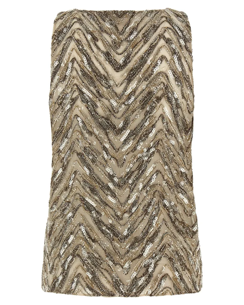 Brunello Cucinelli Women's Beige Silk Tank Tops Beige
