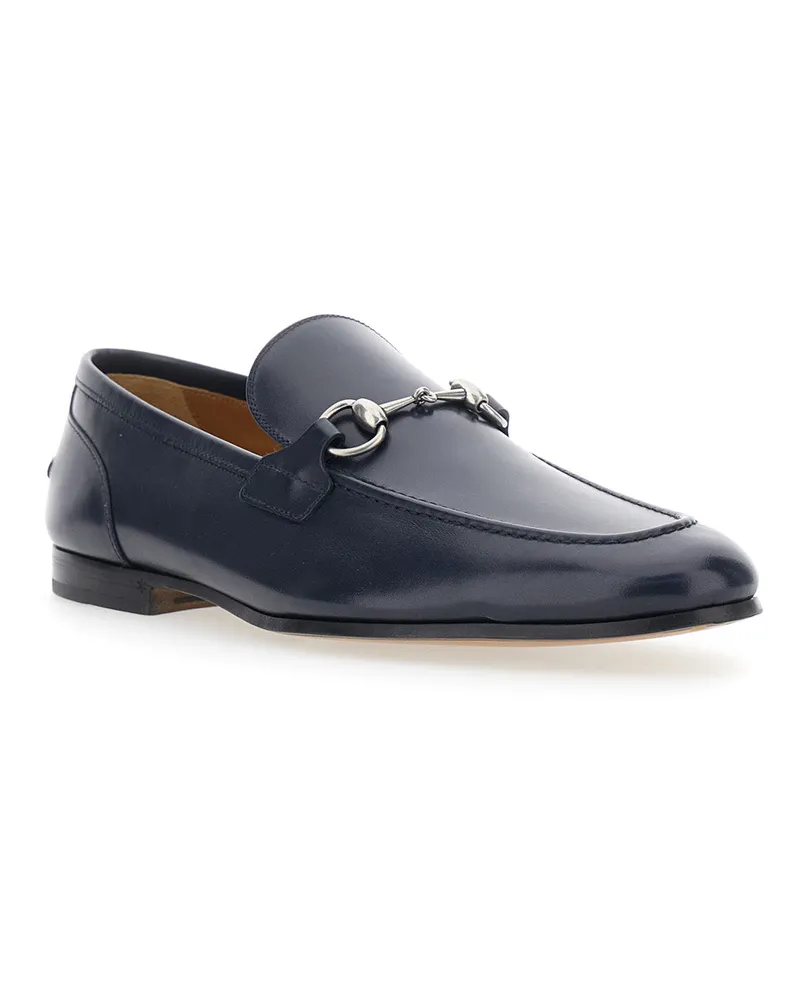 Gucci Men's Loafers Jordan Blue Leather Calf Blue