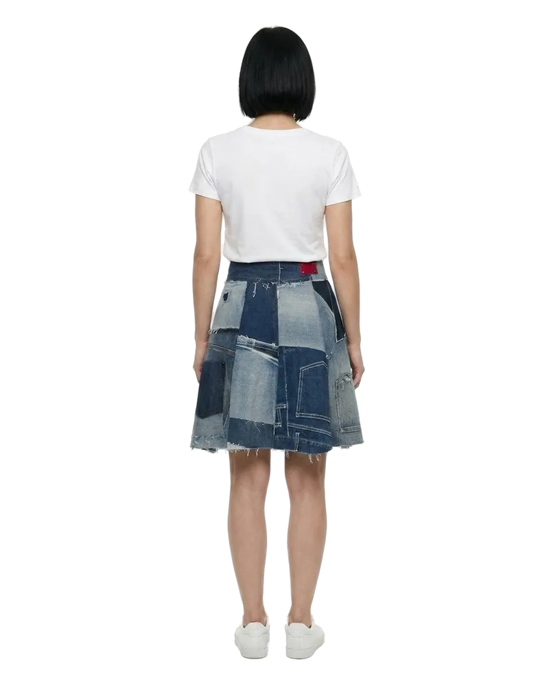 Dolce & Gabbana Women's Multicolor Denim Skirt Blue