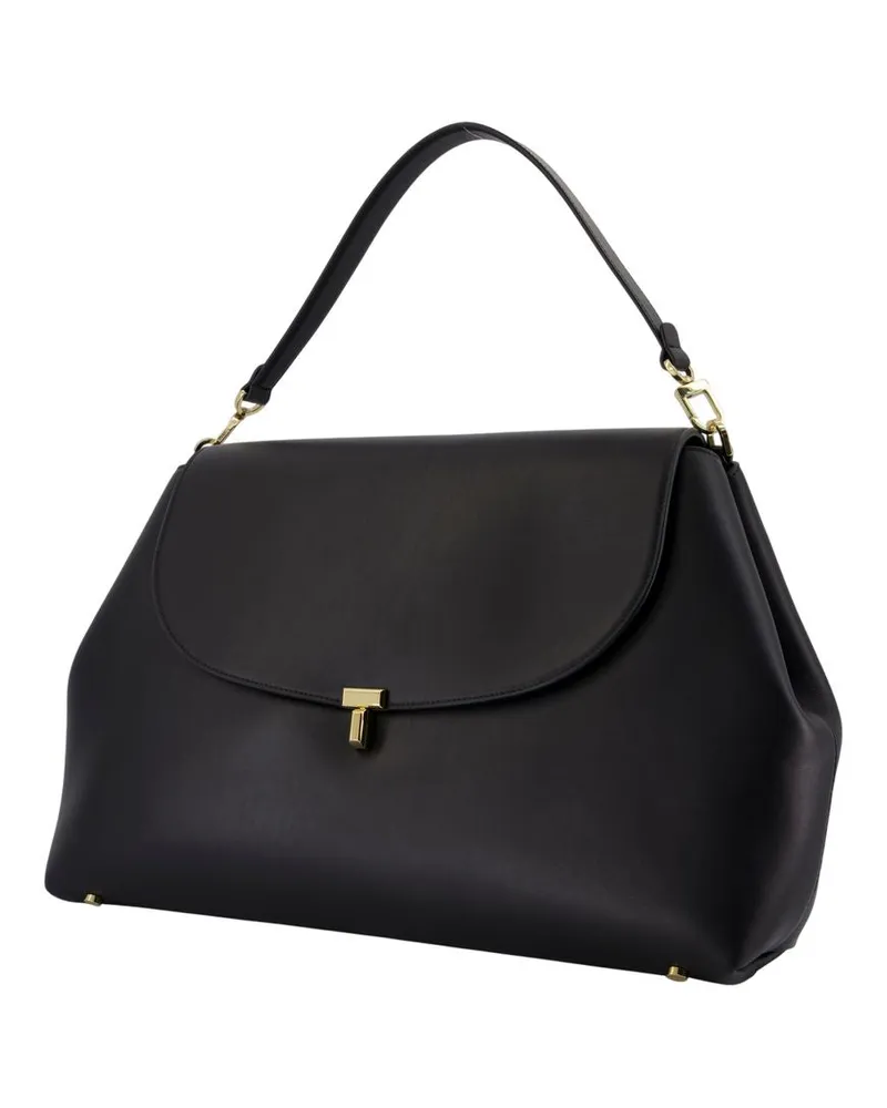 Totême Women's T-Lock Satchel Purse -  Leather Black Calfskin Bags Handbags-Purses Black