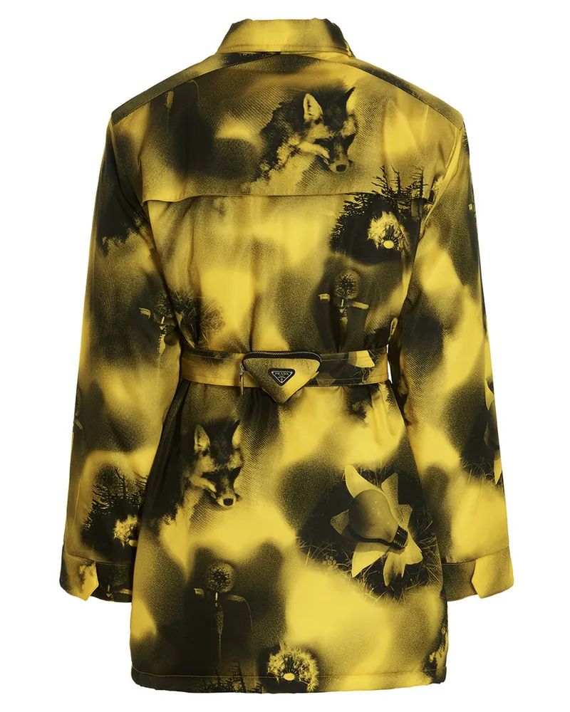 Prada Men's Bicolor Polyamide Parka Clothing Yellow