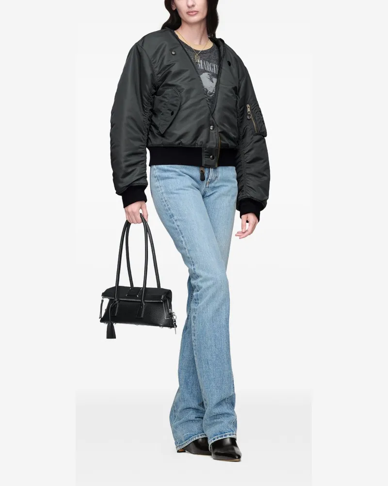 Maison Margiela Nylon Bomber Jacket — Black Black