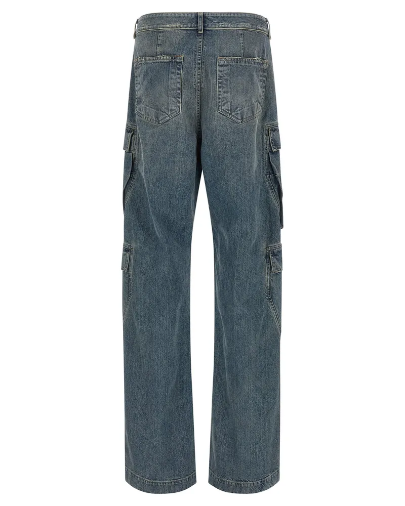 DRKSHDW by Rick Owens Double Cargo Denim Cargo Pants — Blue Blue