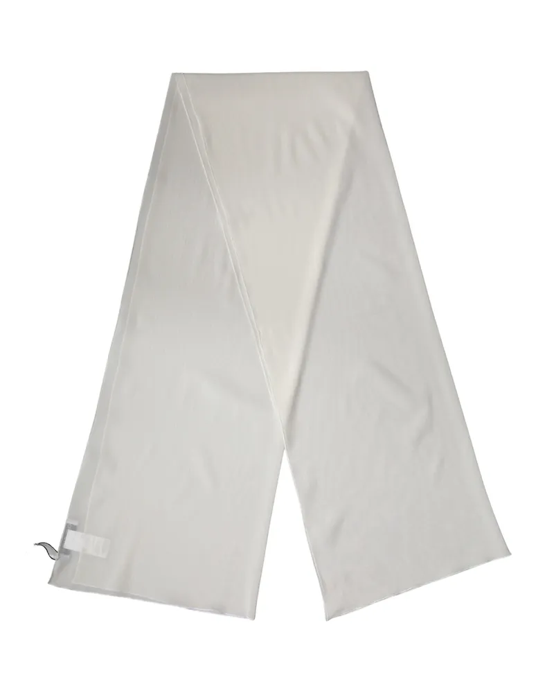 Dolce & Gabbana Women's Off White Silk Neck Wrap Shawl Stole 200cm X 64cm Scarf Elastane White