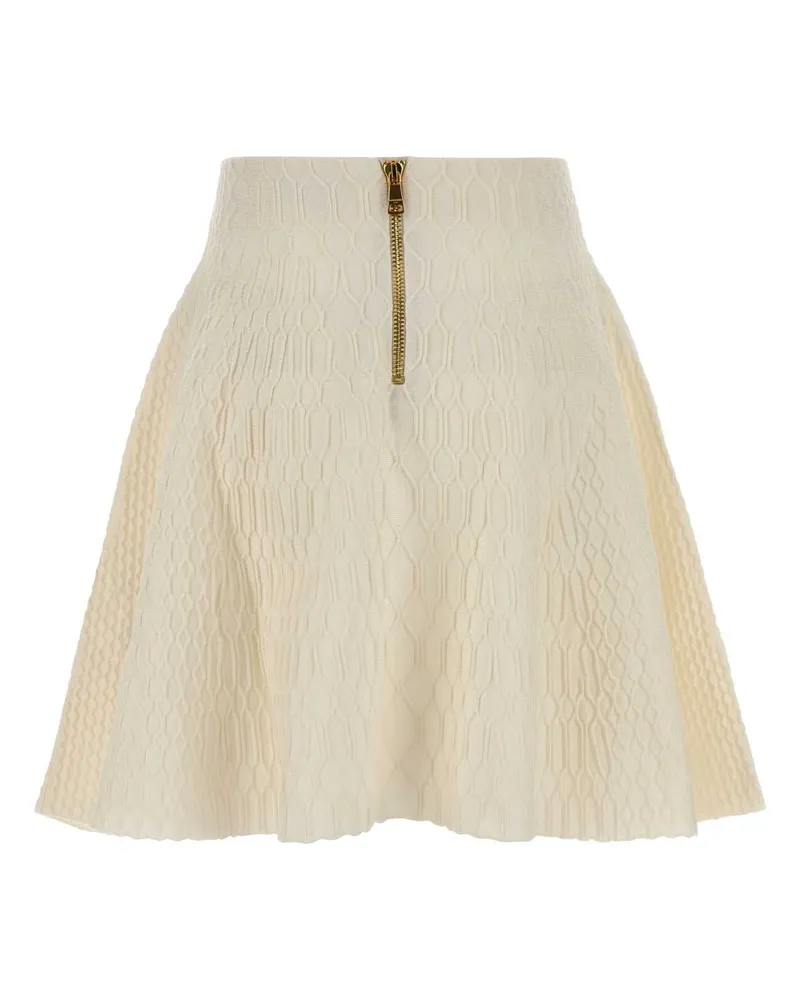 Balmain Ff0lb923kj03 0ka Naturel Viscose Polyester Gonne Skirt Beige