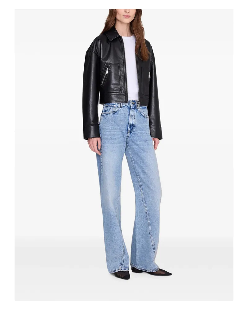Anine Bing Leather Jacket — Black Black