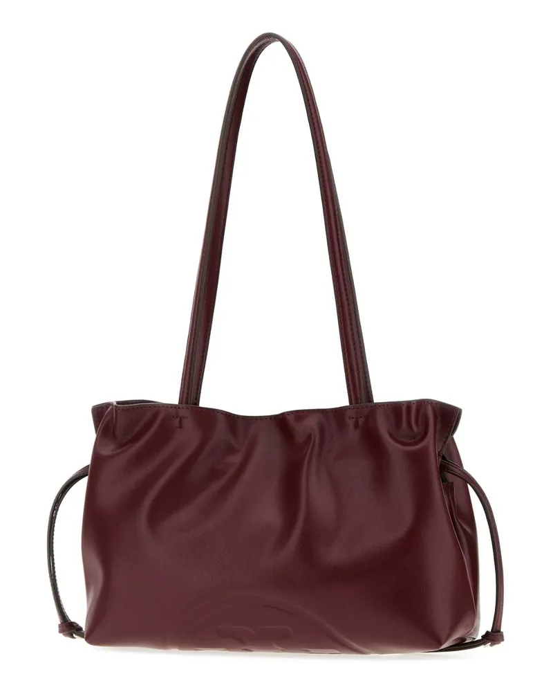 Tory Burch Women's Burgundy Synthetic Leather Small Ella Shoulder Bag Bordeaux Borse A Mano Burgundy